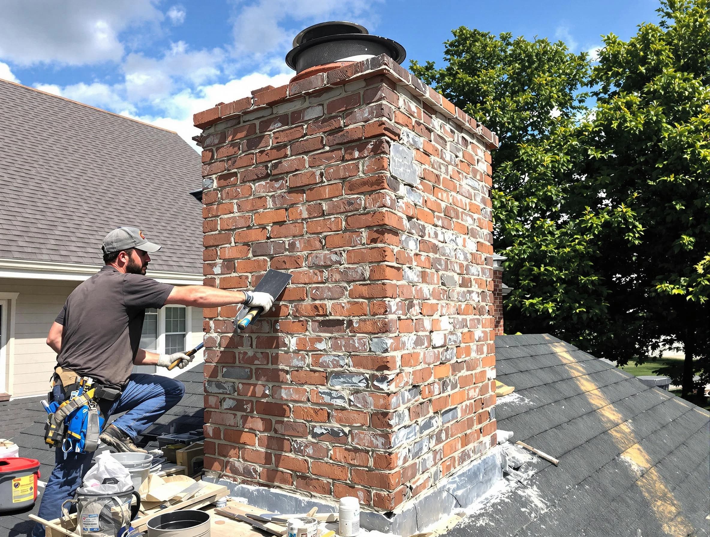 Completed chimney rebuild by Corrales Chimney Sweep in Corrales, NM